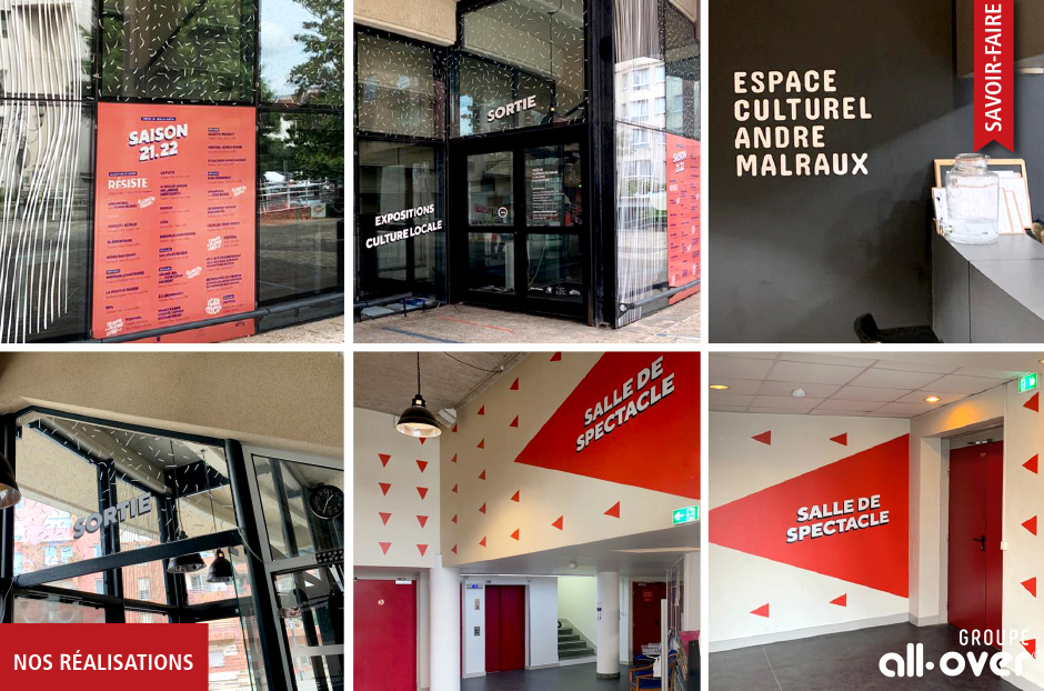all-over Signaletique espace culturel André Malraux