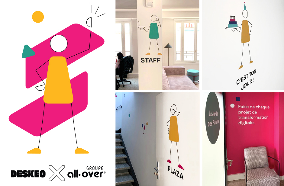 mascotte en adhésif-groupe all-over