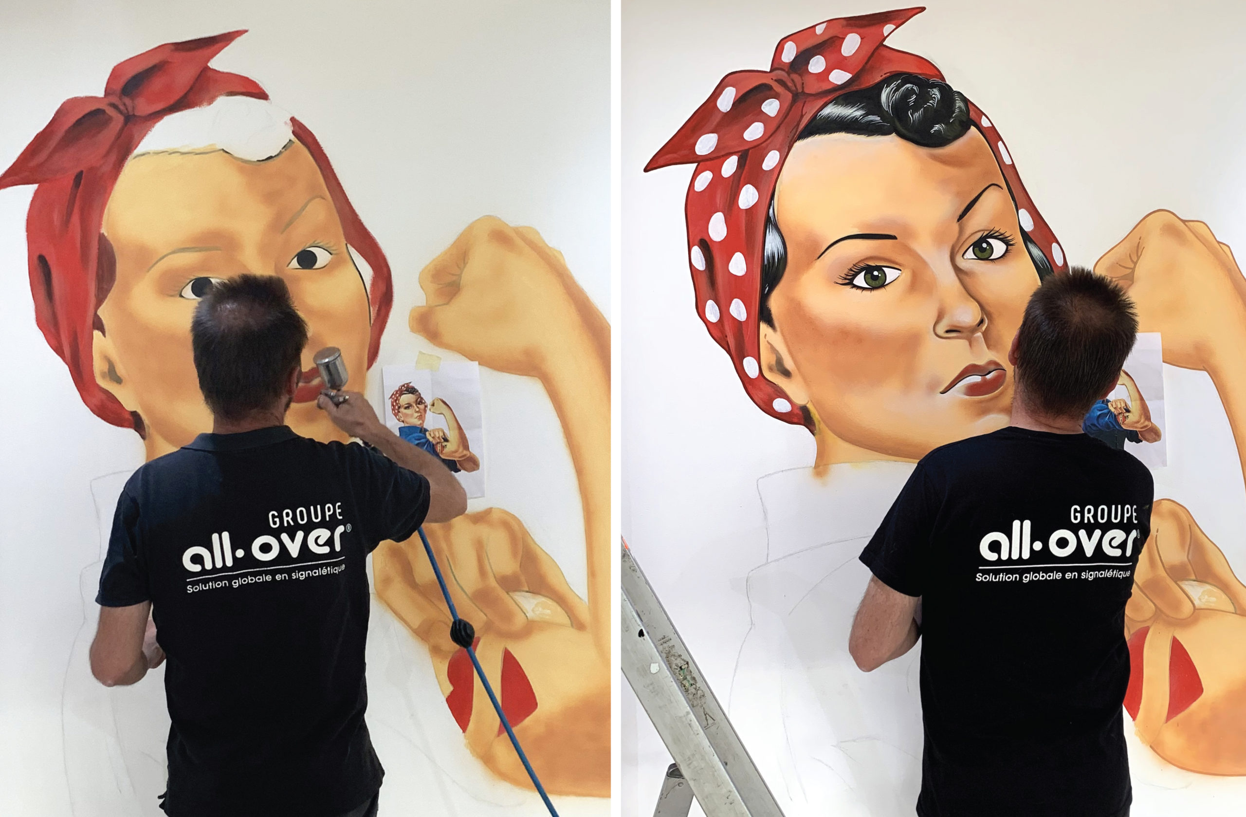 fresque peinte à la main – groupe all-over