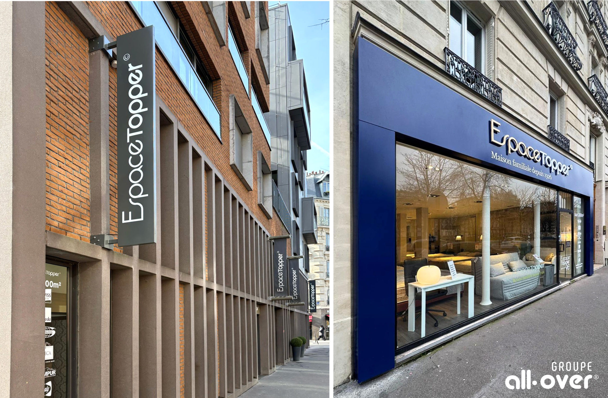 Façade enseigne en tôle tablette – groupe all-over