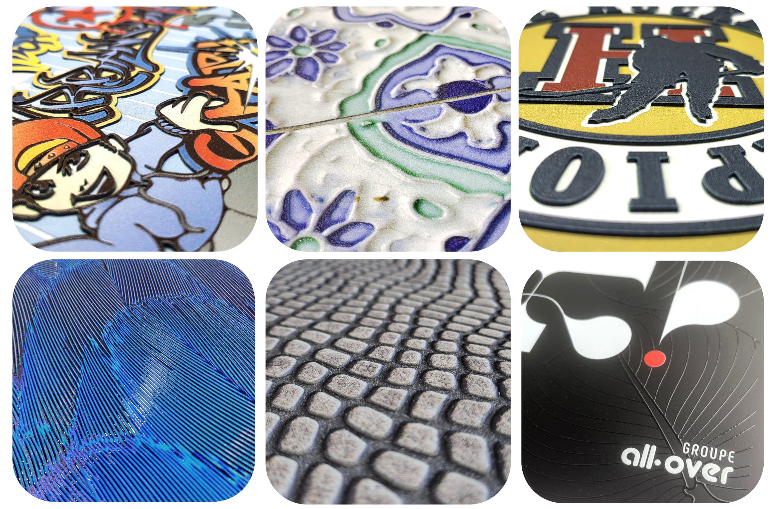 Impression relief – groupe all-over